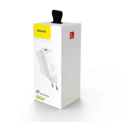 Baseus Quick Charge 3.0 USB + Type C töltő fehér (CCALL-BX02)