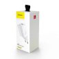Baseus Quick Charge 3.0 USB + Type C töltő fehér (CCALL-BX02)