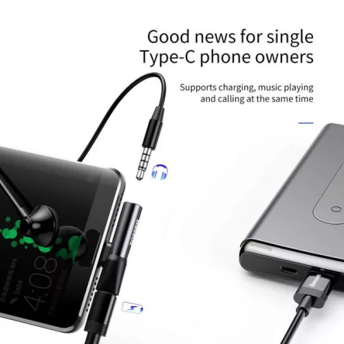 Baseus USB C - 3.5 jack 90 fokos átalakító adapter (CATL41-01)