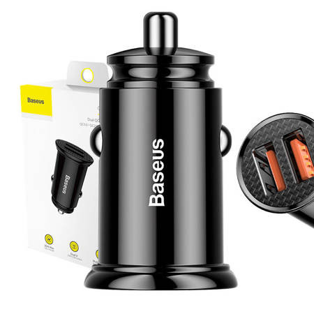 Baseus 2db USB portos QC 3.0 30W 5A autós töltő adapter (CCALL-YD01)