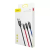 Baseus 3 az 1-ben Micro B / USB C / Lightning kábel 1.2m fekete (CAMLT-BSY01)
