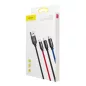   Baseus 3 az 1-ben Micro B / USB C / Lightning kábel 1.2m fekete (CAMLT-BSY01)