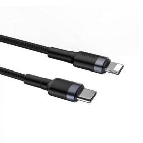   Baseus USB C - Lightning PD 18W kábel 1m fekete (CATLKLF-G1)
