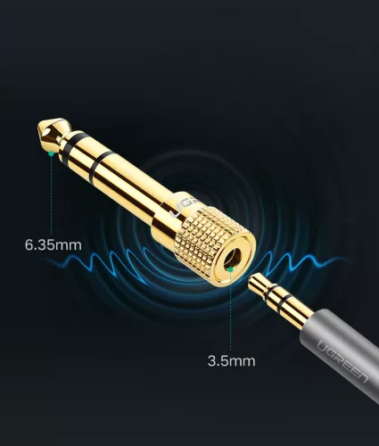 Delock sztereo Jack 3.5 apa - 6.35 Jack aljzat fém adapter (65360)