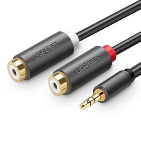   UGREEN 3.5 jack apa - 2db RCA anya átalakító kábel 0.25m (10547)