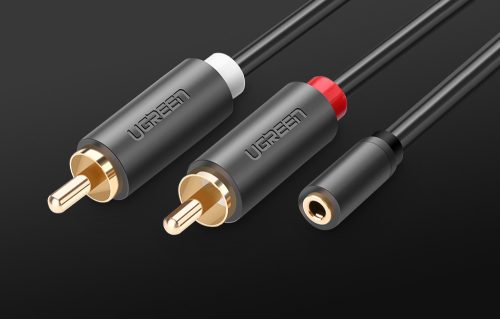 UGREEN 2db RCA apa - 2db 3.5 jack anya átalakító kábel 0.25m (10561)
