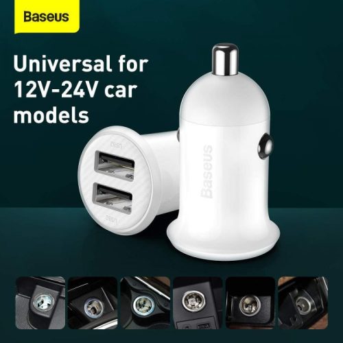 Baseus 2db USB portos QC autós töltő adapter (CCALLP-02)