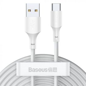 Baseus USB 2.0 - micro USB 2.1A kábel 1.5 fehér - 2 db (TZCAMZJ-02)