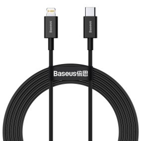   Baseus USB C - Lightning PD 20W kábel 2m fekete (CATLYS-C01)