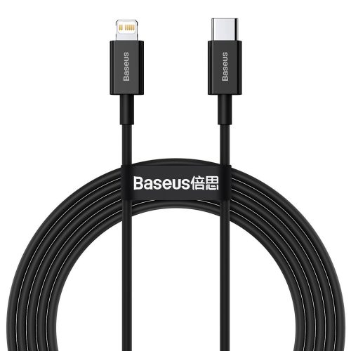 Baseus USB C - Lightning PD 20W kábel 2m fekete (CATLYS-C01)