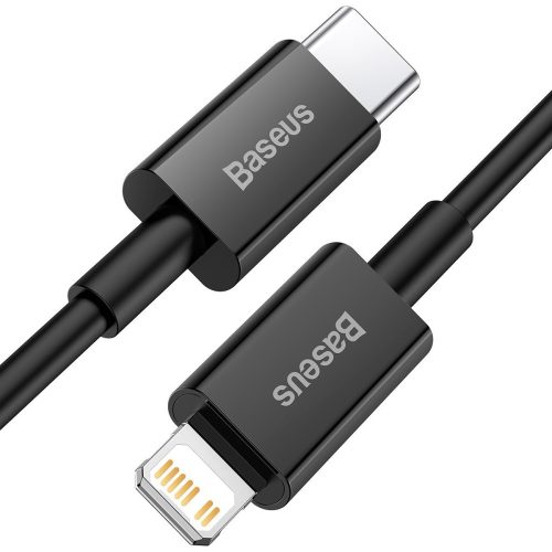 Baseus USB C - Lightning PD 20W kábel 2m fekete (CATLYS-C01)