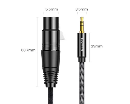 UGREEN XLR - jack 3.5 sztereó kábel 2m (20244)