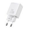 Baseus Quick Charge 3.0 USB + USB C 20W töltő fehér (CCXJ-B02)