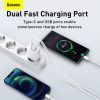 Baseus Quick Charge 3.0 USB + USB C 20W töltő fehér (CCXJ-B02)