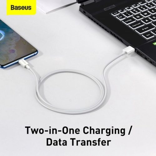 Baseus USB 2.0 - micro USB 2A kábel 1m fehér (CAMYS-02)