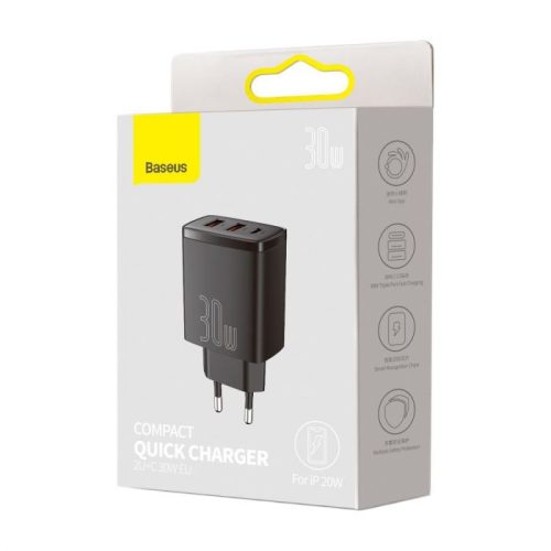 Baseus Quick Charge 3.0 2db USB + 1db Type C töltő (CCXJ-E01)