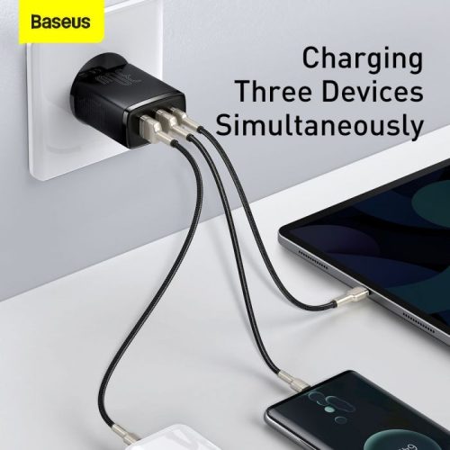 Baseus Quick Charge 3.0 2db USB + 1db Type C töltő (CCXJ-E01)