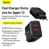 Baseus Quick Charge 3.0 2db USB + 1db Type C töltő (CCXJ-E01)