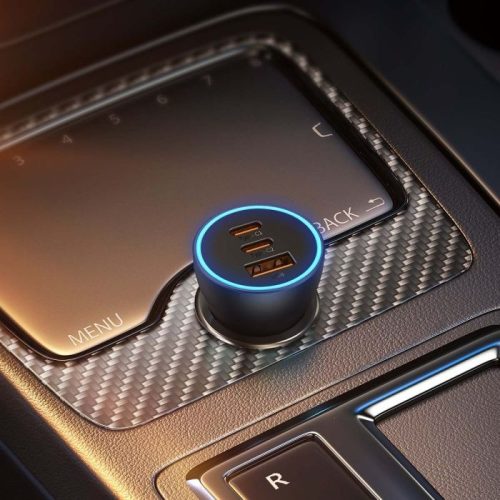 Baseus 2db USB C 1db USB portos QC autós töltő adapter (CGJP010013)