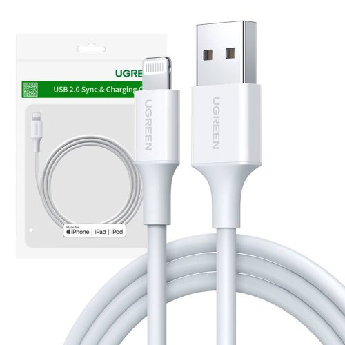 UGREEN iPhone Lightning 2.4A kábel 0.25m fehér (80312)