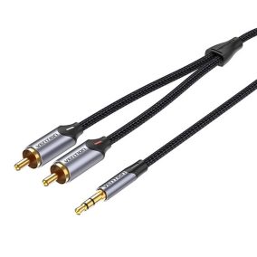 Vention jack 3.5 - 2db RCA audio kábel 8m (BCNBK)