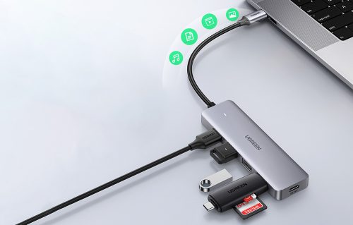 UGREEN 4 az 1-ben USB elosztó Type C csatlakozóval (70336B)