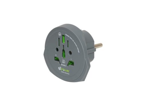 Q2 power World to Europe utazó adapter (1.100100-TH)