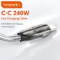 Toocki USB-C 5A 240W PD kábel digitális kijelzővel 2m (20100031)