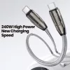 Toocki USB-C 5A 240W PD kábel digitális kijelzővel 2m (20100031)