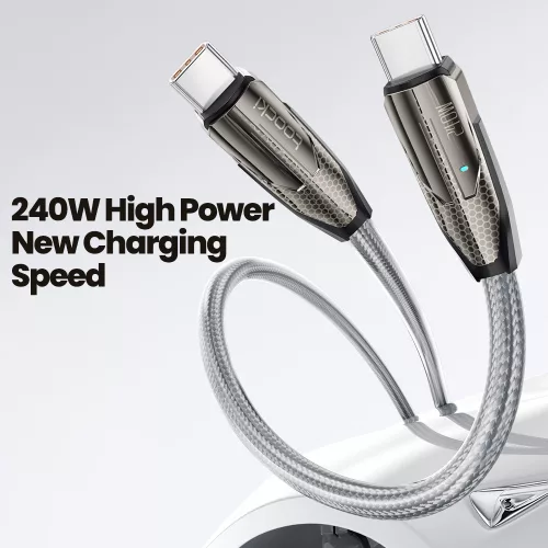 Toocki USB-C 5A 240W PD kábel digitális kijelzővel 2m (20100031)
