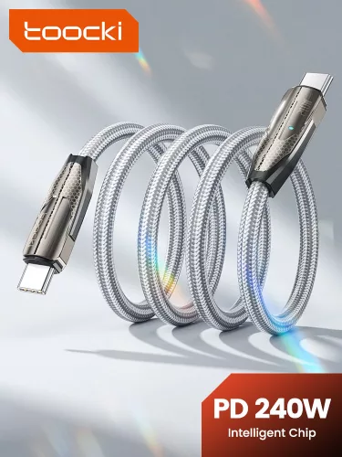 Toocki USB-C 5A 240W PD kábel digitális kijelzővel 2m (20100031)
