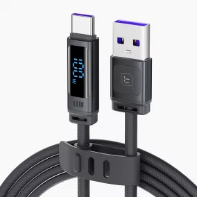   Toocki Melting USB A - USB-C 100W szilikon kábel kijelzővel 2m (10100191)