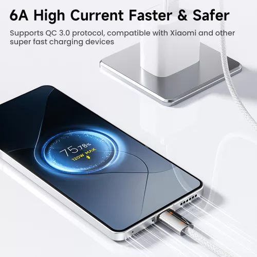 Toocki USB-A – USB-C Xiaomi gyorstöltő kábel 120W 2m (10100211)