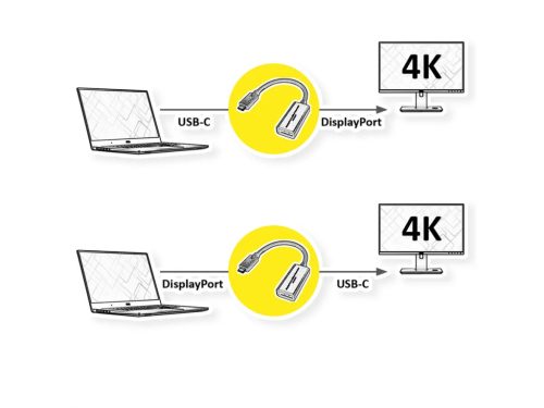 Roline USB C - Displayport 4K 60HZ kétirányú átalakító (11.04.5957)