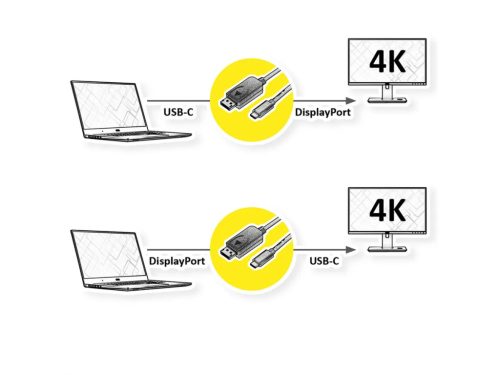 Roline USB C - Displayport 4K 60HZ kétirányú átalakító (11.04.5957)