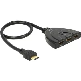   Delock HDMI 4K átkapcsoló 3x HDMI - 1x HDMI integrált kábellel (18600)