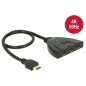 Delock HDMI 4K átkapcsoló 3x HDMI - 1x HDMI integrált kábellel (18600)