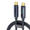 Toocki USB C 5A 240W PD kábel digitális kijelzővel 1m (20100030)