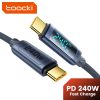 Toocki USB C 5A 240W PD kábel digitális kijelzővel 1m (20100030)
