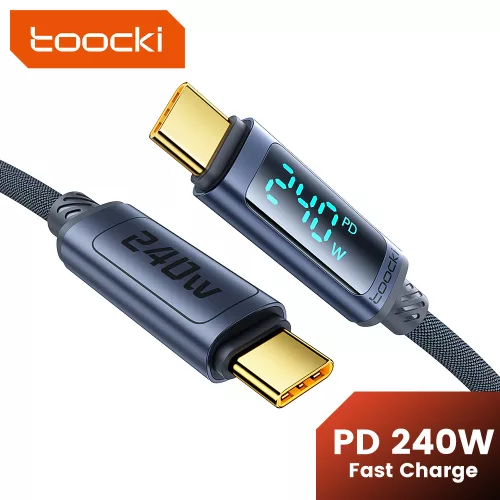 Toocki USB-C 5A 240W PD kábel digitális kijelzővel 2m (20100031)