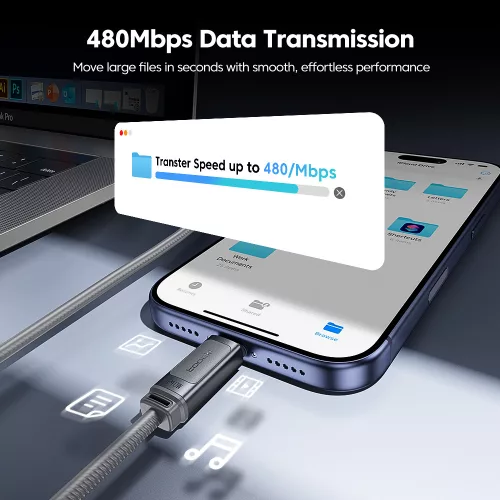 Toocki USB C 5A 240W szilikon kábel 1m (20100152)