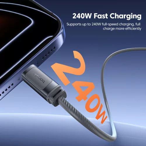 Toocki USB C 5A 240W szilikon kábel 1m (20100152)