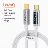 Toocki USB-C 5A 240W PD kábel digitális kijelzővel 2m (20100160)