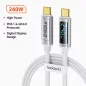 oocki USB C 5A 240W PD kábel digitális kijelzővel 1m (20100030)