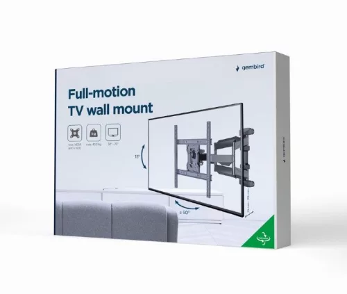 Gembird kétkarú fali TV tartó állvány 32 - 75” VESA 600x400 (WM-75ST-01)