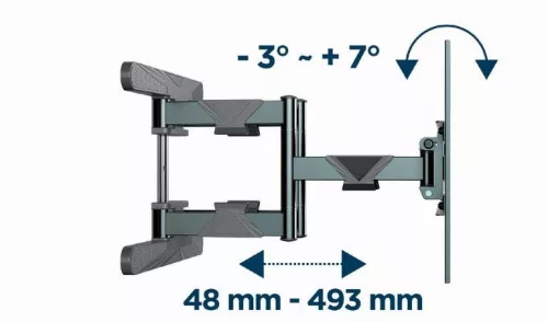 Gembird kétkarú fali TV tartó állvány 40 - 80” VESA 600x400 (WM-80ST-01)