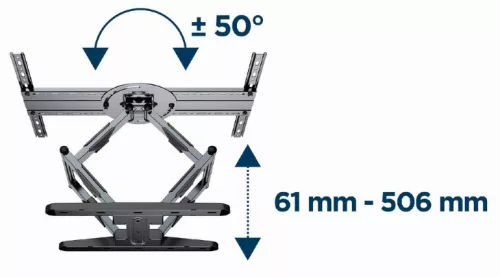 Gembird kétkarú forgatható fali TV tartó állvány 40 - 80” VESA 600x400 (WM-80STR-01)