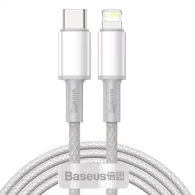   Baseus USB C - Lightning PD 20W kábel 1m fehér (CATLYS-A02)