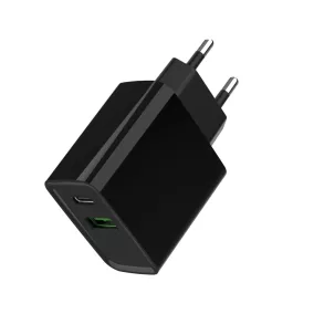   Gembird hálozati USB töltő A+C 20W, fekete (TA-UC-PDQC20-01-BK)