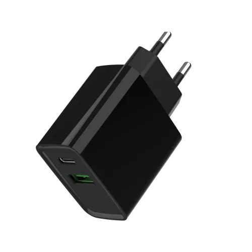 Gembird hálozati USB töltő A+C 20W, fekete (TA-UC-PDQC20-01-BK)